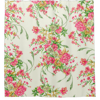 Rideaux De Douche aquarelle rose fleur motif abstrait, art, dos