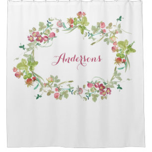 Rideaux De Douche Aquarelle rose fraise