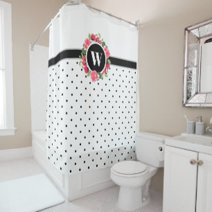 Rideaux De Douche Aquarelle Rouge Poppies Roses Roses Roses Rose Mon