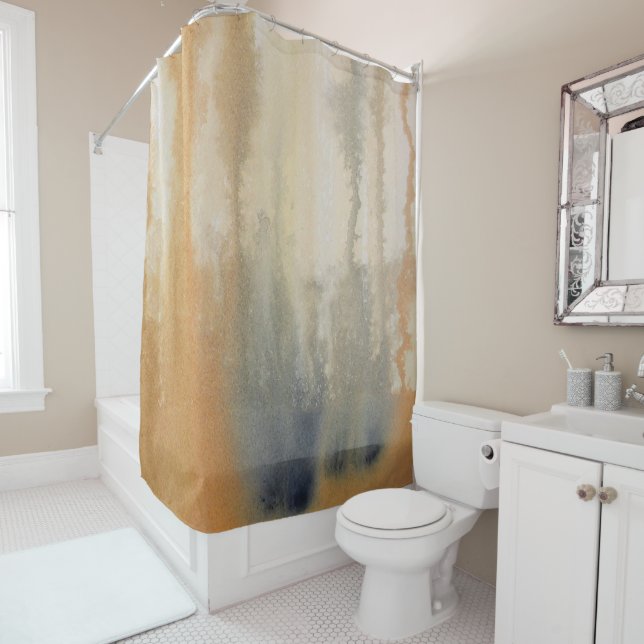 Rideaux De Douche Aquarelle Sienna Wilds Abstraite (En situation)