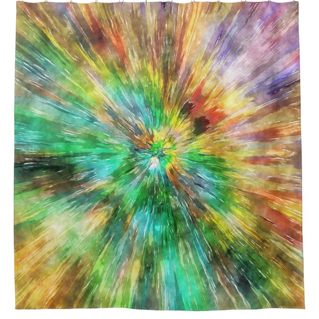 Rideaux De Douche Aquarelle Starburst Tie Dye (Devant)