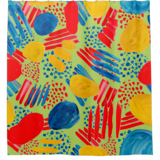 Rideaux De Douche Aquarelle transparente motif avec simple dessiné à
