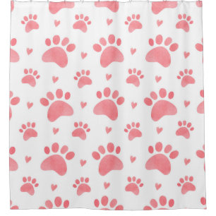 Rideaux De Douche Aquarelle transparente motif des pattes de chat