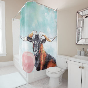 Rideaux De Douche Aquarelle troupeau Sire Chèvre souffle Bubblegum b