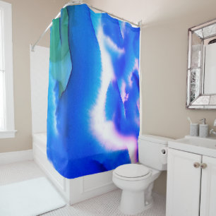 Rideaux De Douche Aquarelle Turquoise et bleue