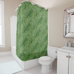 Rideaux De Douche Aquarelle verte Feuille Motif