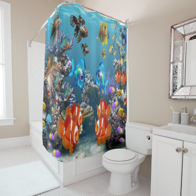Rideaux De Douche Aquarium (En situation)