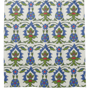 Rideaux De Douche Arabe Traditionnel : Carrelage Iznik sans couture.