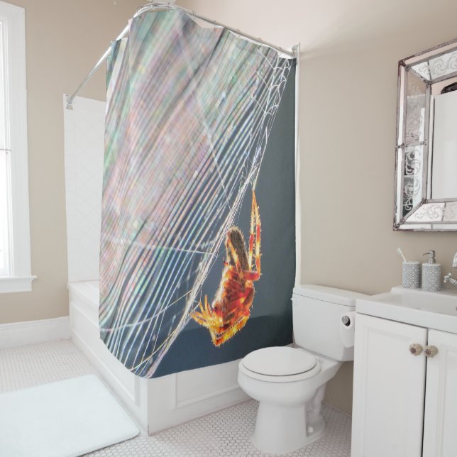 Rideaux De Douche Araignée à toile sur toile  (En situation)