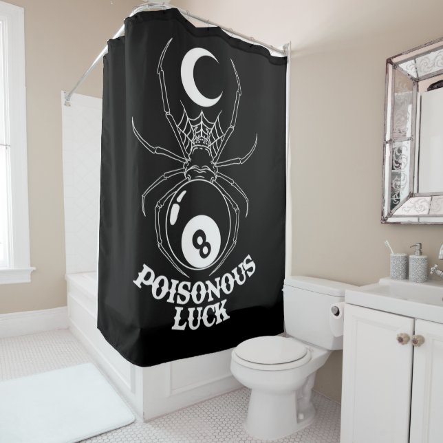 Rideaux De Douche Araignée Lune Chance Poisoneuse (En situation)