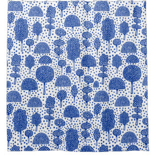 Rideaux De Douche Arboretum 230715 - Bleu de marine sur blanc