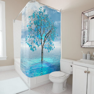Rideaux De Douche Arbre bleu cristal