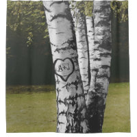 Arbre de bouleau découpé rustique d'initiales de