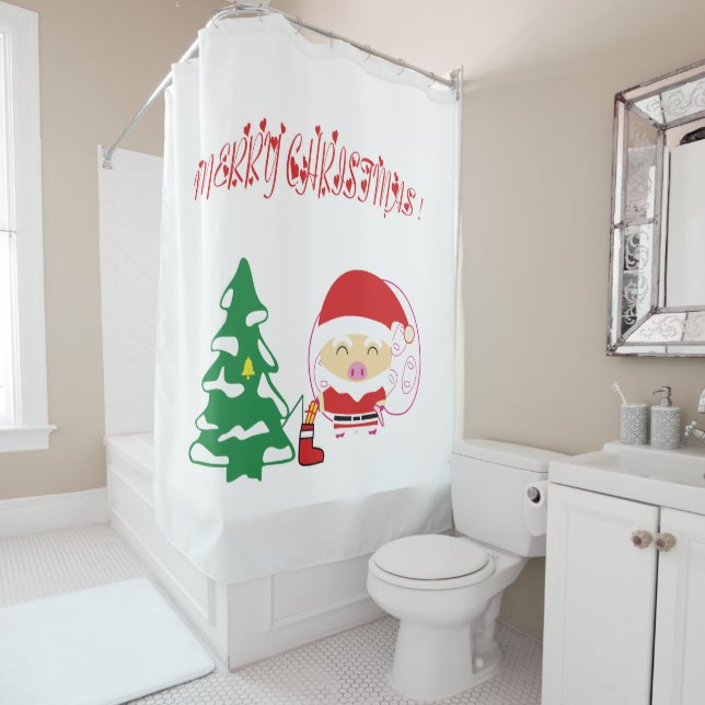 Rideaux De Douche Arbre de Noël (En situation)