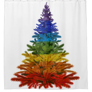 Rideaux De Douche arbre de noël arc-en-ciel