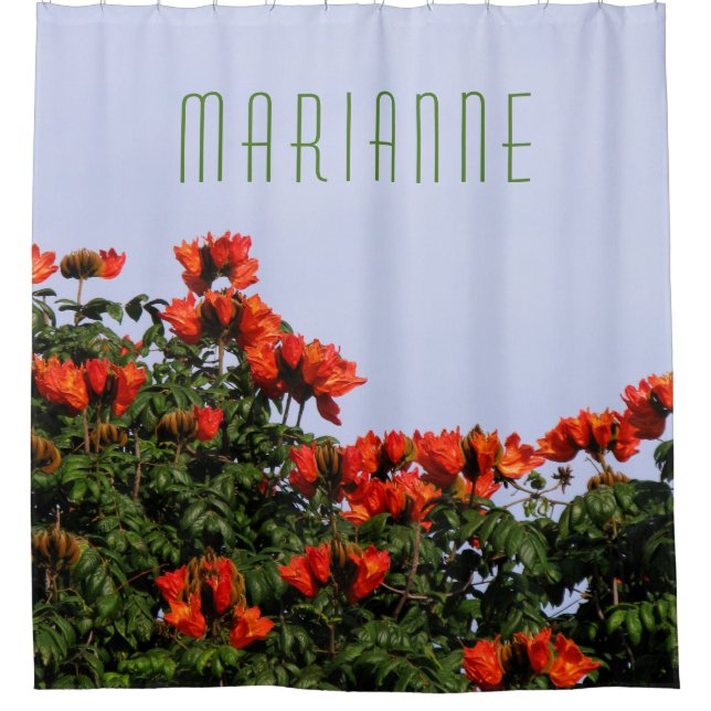 Rideaux De Douche Arbre de tulipe africain botanique (Devant)