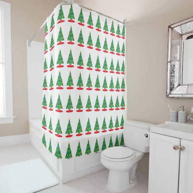 Rideaux De Douche Arbres de Noël (En situation)