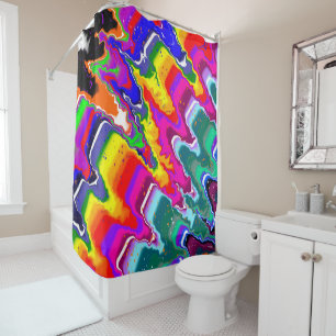 Rideaux De Douche Arc en arc-en-ciel Couleur éclat Flux Art