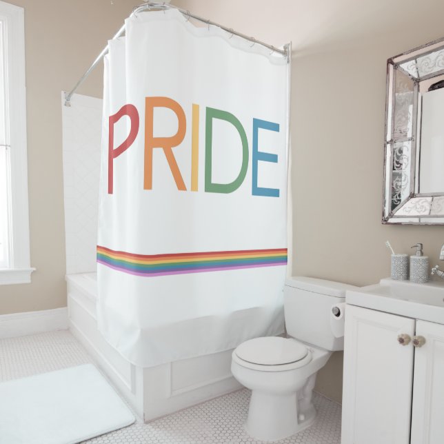 Rideaux De Douche Arc-en-ciel de la Fierté (En situation)