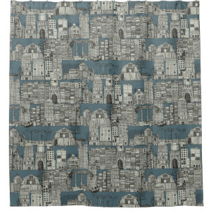 Rideaux De Douche ardoise de toile dystopique