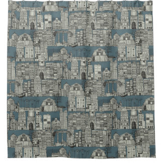 Rideaux De Douche ardoise de toile dystopique