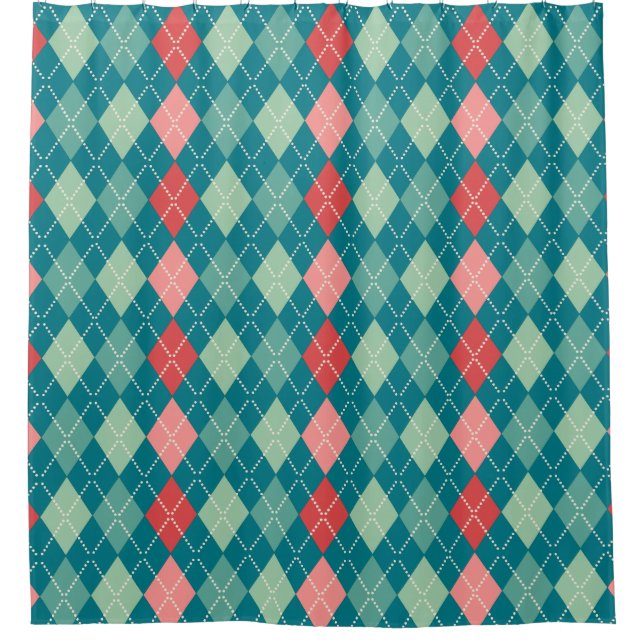 Rideaux De Douche Arlequin coloré Motif géométrique (Devant)