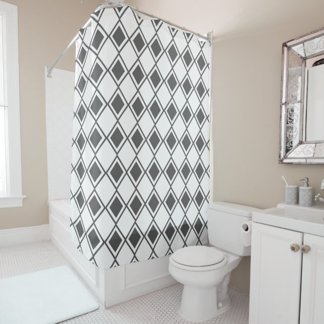 Rideaux De Douche Arlequin gris (En situation)