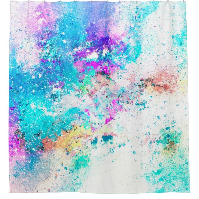 Rideaux De Douche Arrière - plan art aquarelle abstraite (Devant)