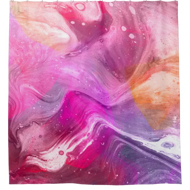 Rideaux De Douche Arrière - plan art aquarelle abstraite (Devant)