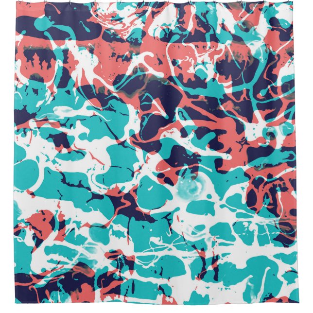 Rideaux De Douche Arrière - plan d'art en papier marbré Abstrait (Devant)