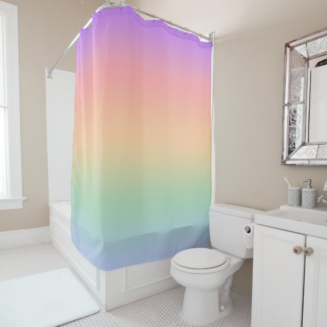 Rideaux De Douche Arrière - plan de dégradé de couleur arc-en-ciel (En situation)
