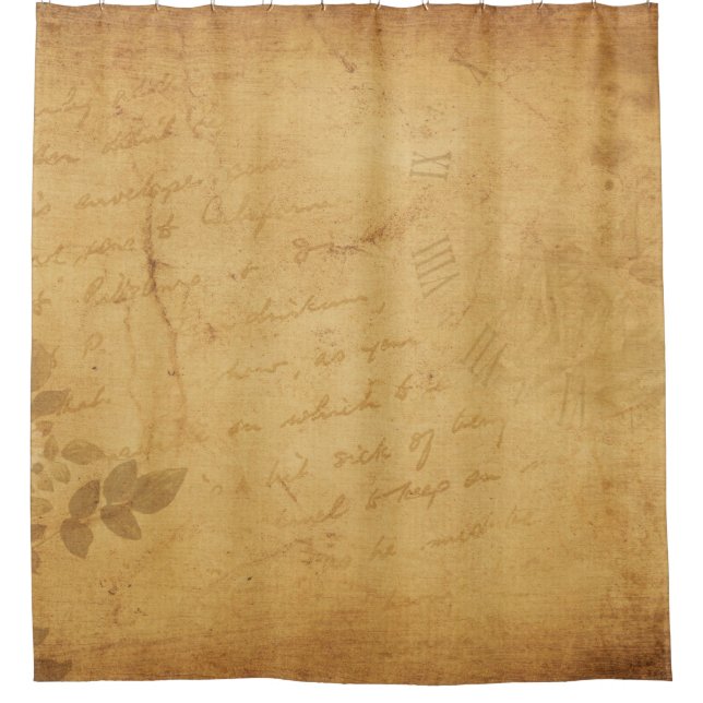 Rideaux De Douche Arrière - plan écriture de fleurs d'image (Devant)