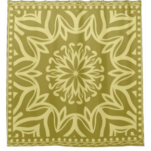 Rideaux De Douche Arrière - plan fleuri géométrique. Origine ethniqu