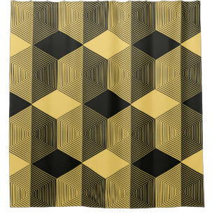 Rideaux De Douche Arrière - plan géométrique Abstrait. maillage hexa