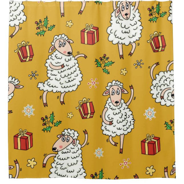 Rideaux De Douche arrière - plan mouton vintage (Devant)