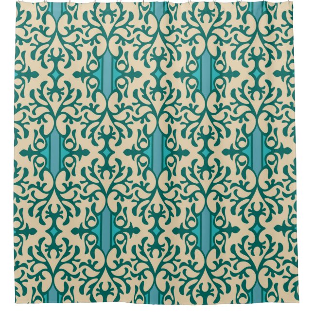 Rideaux De Douche Arrière - plan sans couture d'un ornement floral,  (Devant)