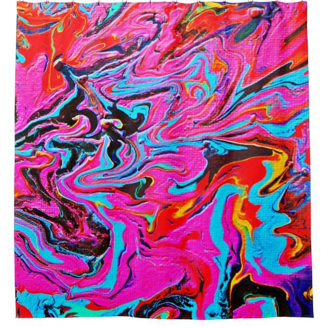 Rideaux De Douche  Art Abstrait, Arrière - plan, Peinture à la main, (Devant)