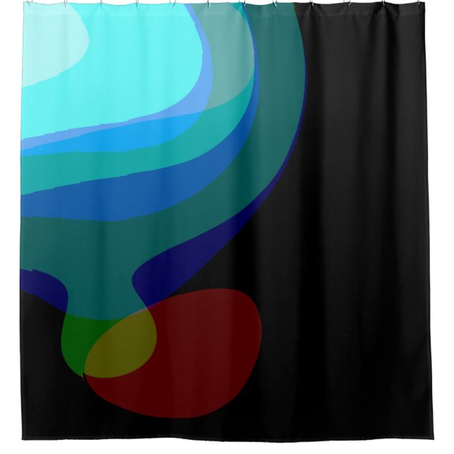 Rideaux De Douche Art Abstrait Bleu Et Noir 915 (Devant)