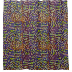 Rideaux De Douche Art abstrait de pochoir d'impression de Gelli