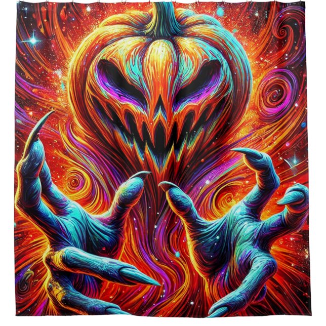 Rideaux De Douche Art citrouille (Devant)