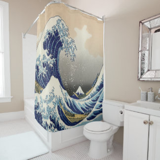Rideaux De Douche Art de la vague japonaise