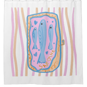Rideaux De Douche Art de sardine mignonne
