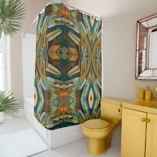 Rideaux De Douche Art Déco abstrait inspiré du cubisme 4