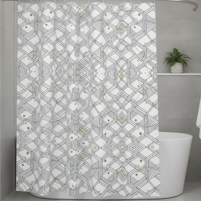 Rideaux De Douche Art Deco Geometric Shower Curtain - Elegant  (Créateur téléchargé)