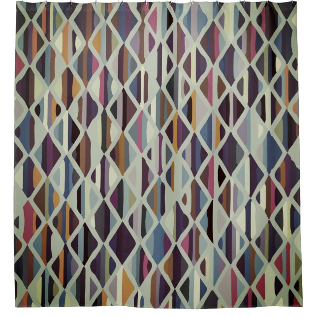Rideaux De Douche Art déco moderne multicolore (Devant)