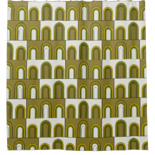Rideaux De Douche Art déco, rétro des années 1920, verts Vintages