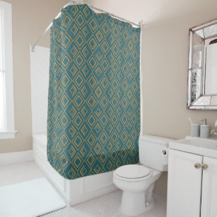 Rideaux De Douche Art déco turquoise