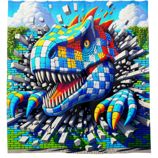 Rideaux De Douche Art Dinosaur (Devant)