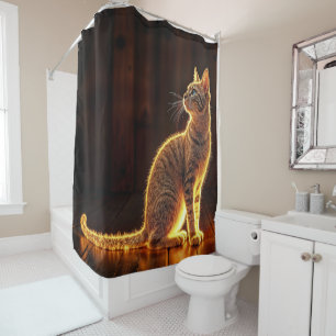 Rideaux De Douche Art félin Dreamin or chat portrait adorables anima