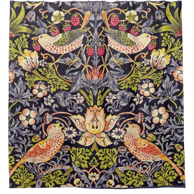 Rideaux De Douche Art floral Nouveau de voleur de fraise de William (Devant)